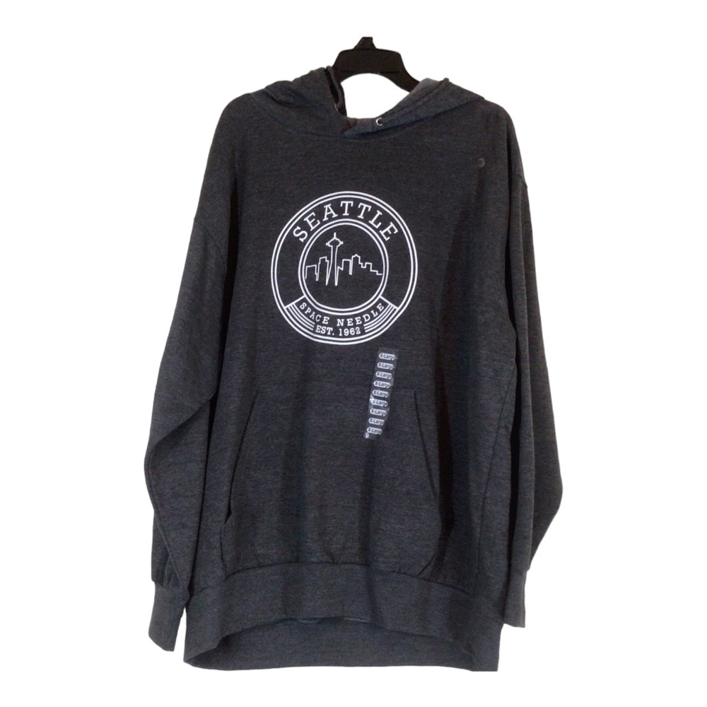 Space Needle Seattle Washington Hoodie Charcoal XL